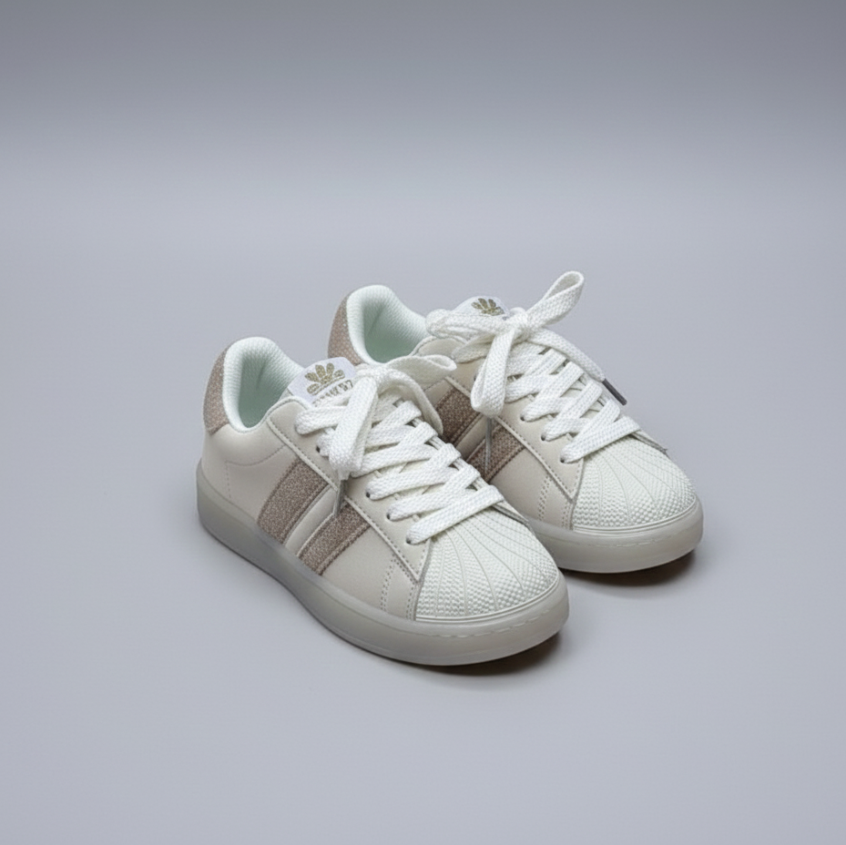 Classic Stripe Girls Sneakers – Lightweight & Non-Slip Everyday Shoes