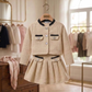 Girls Elegant Red Tweed Jacket & Skirt Set – Classic Party Wear Outfit Made with a Chanel dress
