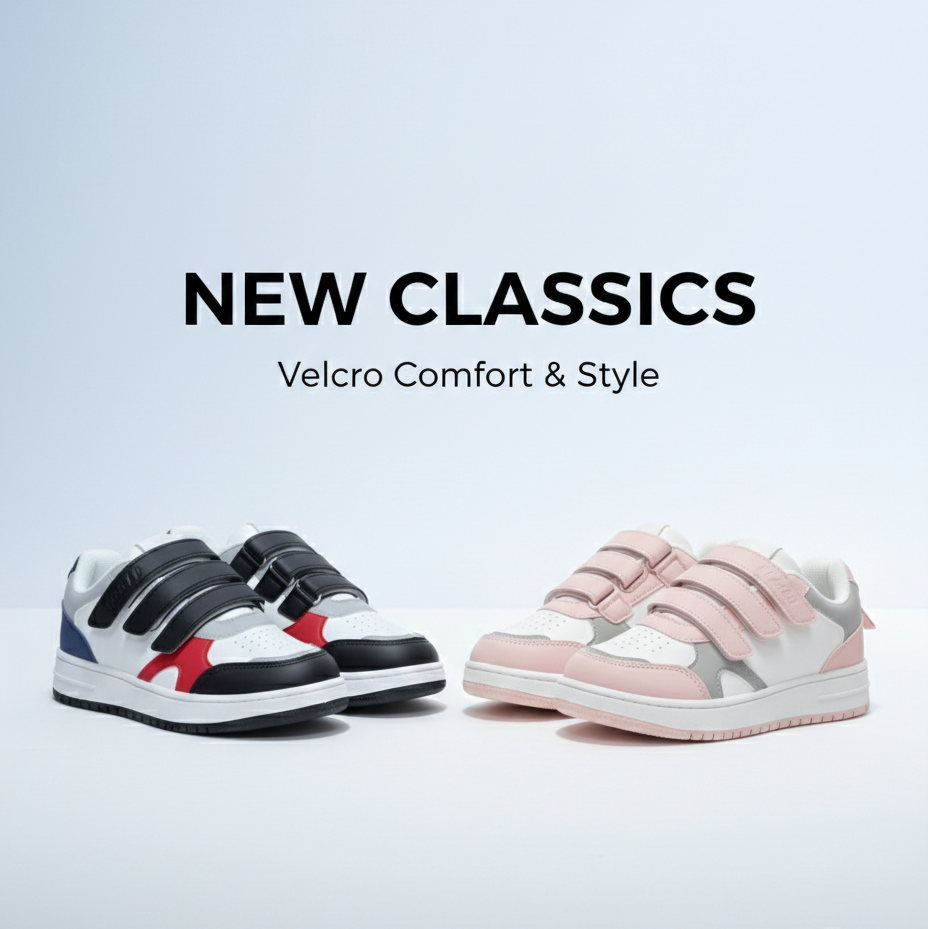 Baskets décontractées pour enfants avec fermeture velcro – Élégantes et confortables