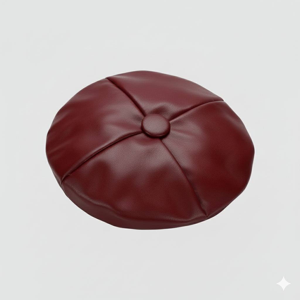 طقم ملابس شتوية أنيقة للبنات - سترة من الفرو الصناعي، وبلوزة بأكمام منفوخة، وتنورة مطوية، وقبعة بيريه متناسقة