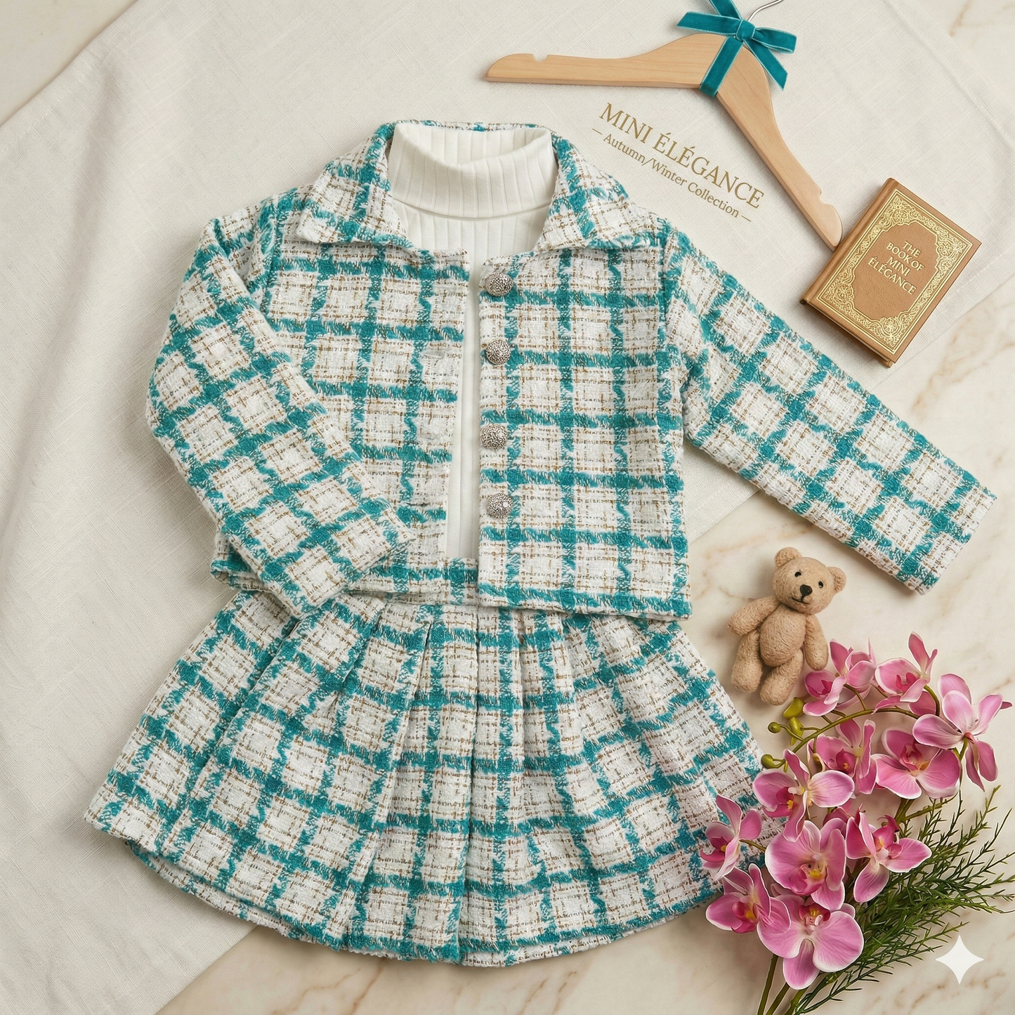 Classic Plaid Charm 3-Piece Outfit Set 2