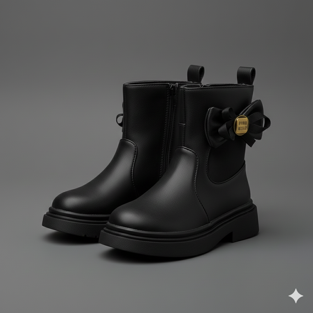 Bottes classiques confortables avec un joli nœud décoratif