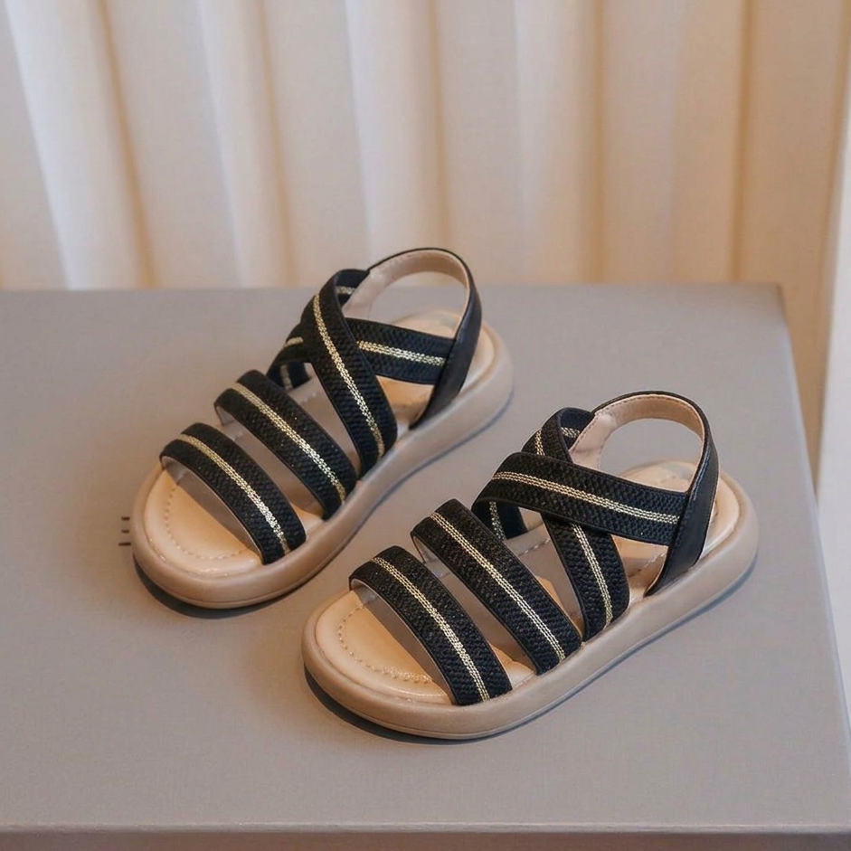 صندل مريح متعدد الأشرطة للفتيات - حذاء صيفي كاجوال خفيف الوزن