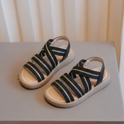 صندل مريح متعدد الأشرطة للفتيات - حذاء صيفي كاجوال خفيف الوزن