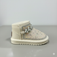 Kids Winter Glitter Boots with Pearls – Warm Fur Lined Non-Slip Ankle Shoes for Girls,