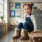 "Kids Winter Fashion Boots – Non-Slip Warm Leather Boots with Chunky Sole for Girls"