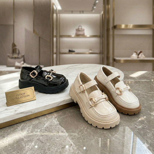 Nouvelles chaussures élégantes et stylées en cuir brillant pour les filles à la mode