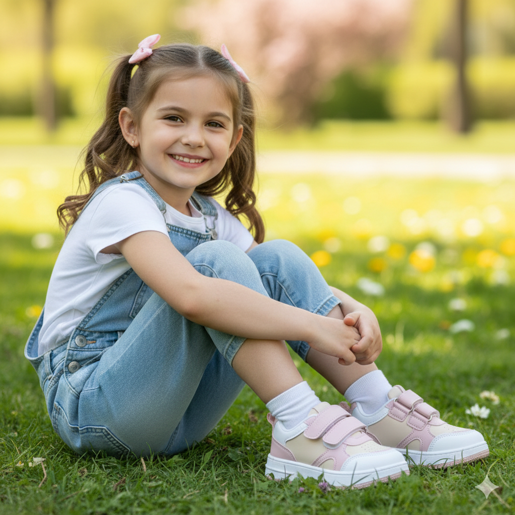 Baskets décontractées pour enfants avec fermeture velcro – Élégantes et confortables