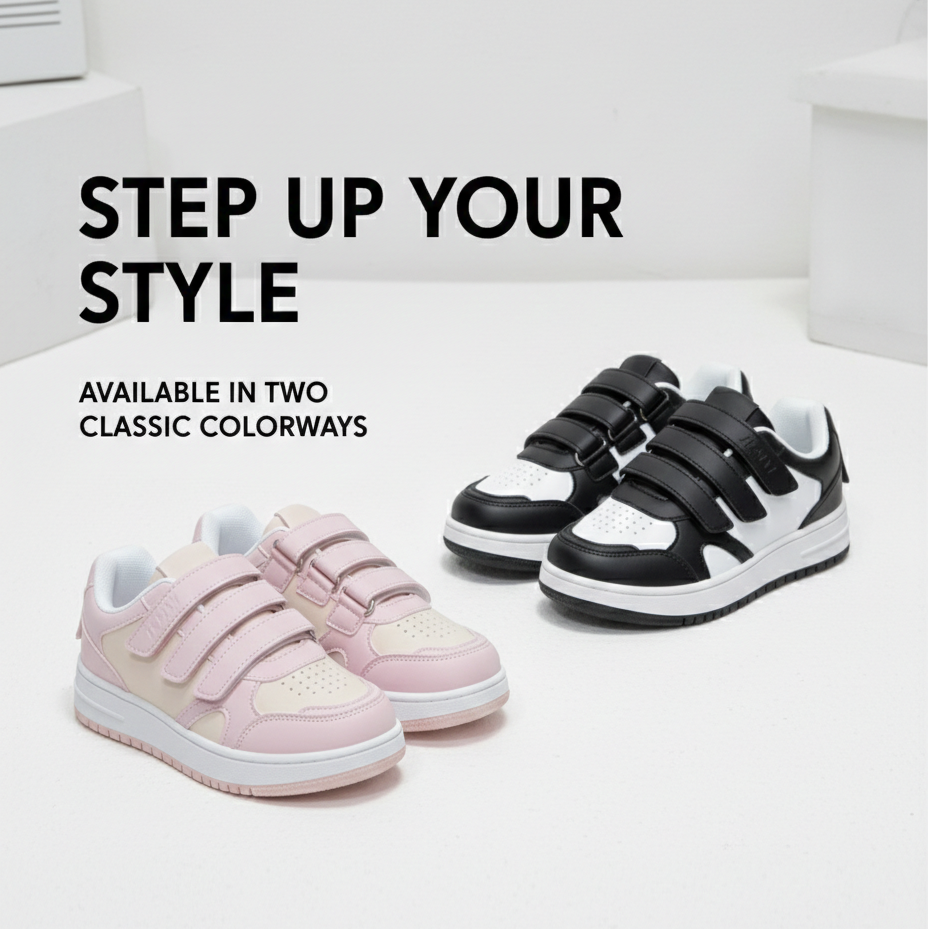 Baskets décontractées pour enfants avec fermeture velcro – Élégantes et confortables