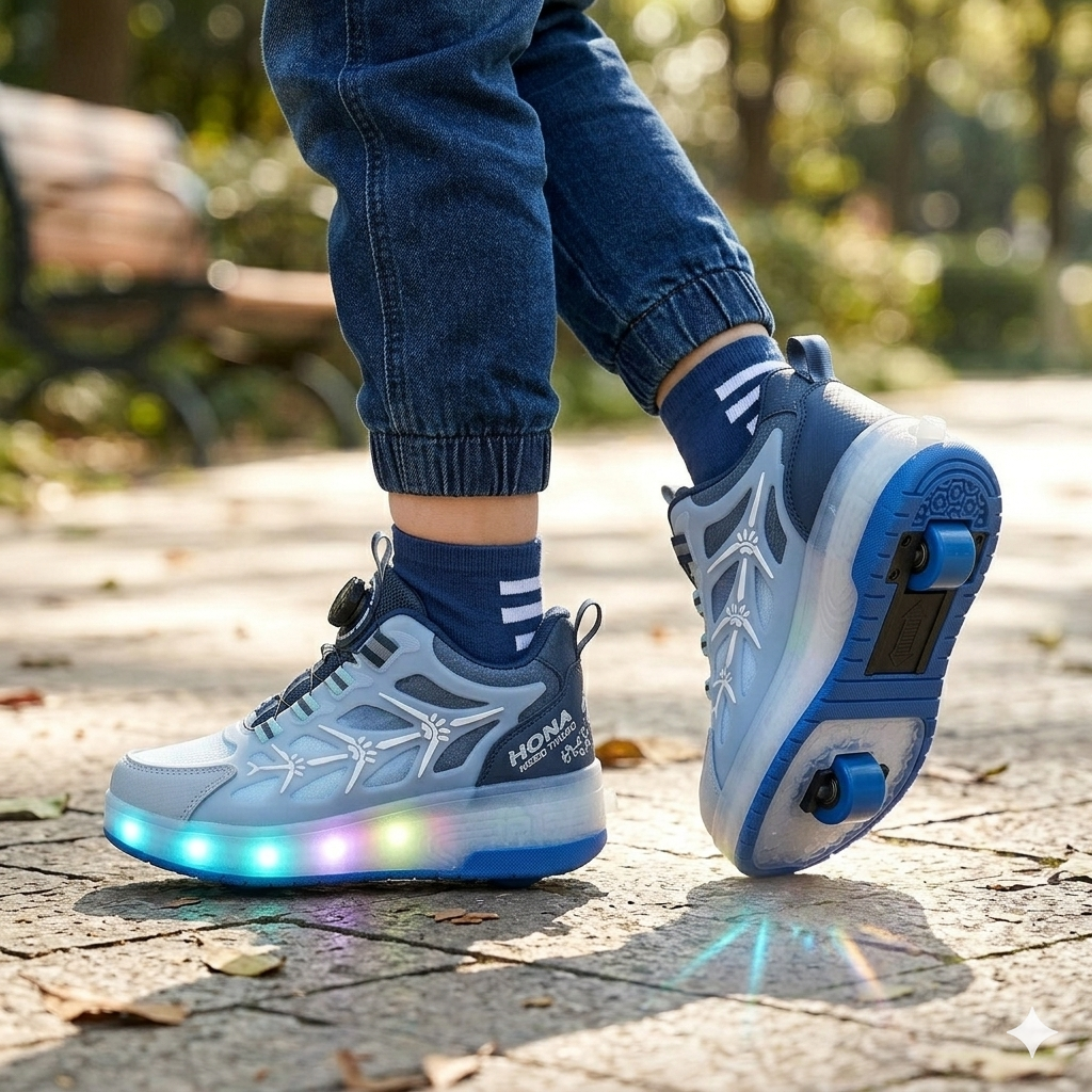 أحذية تزلج رياضية بعجلات - LED للأطفال