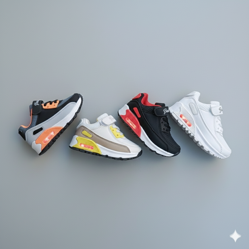 Baskets tendance pour enfants avec coussin d'air – Chaussures de sport légères, confortables et élégantes