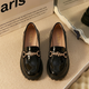 Midnight Gloss Platform Loafers for Girls