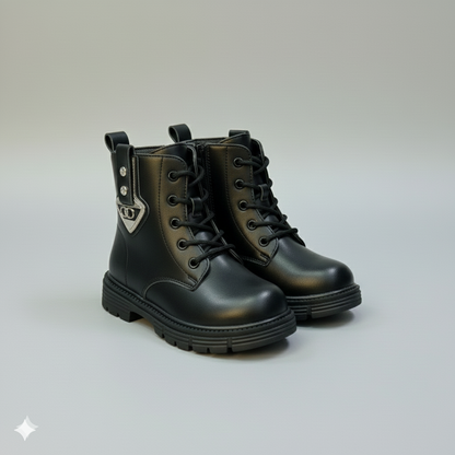 Bottines à lacets élégantes pour filles avec semelle antidérapante