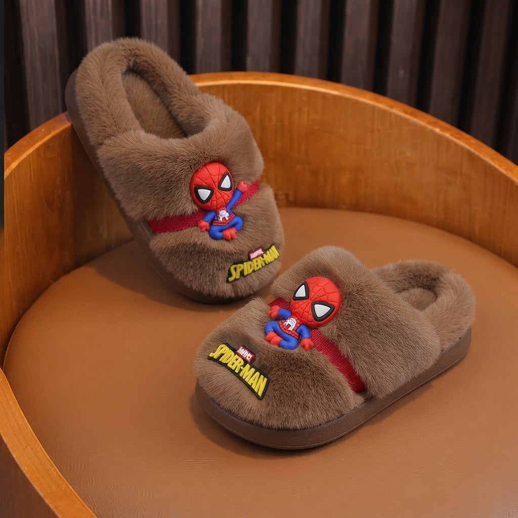 Chaussons Spider-Man : peluche chaude, protection à bout fermé 