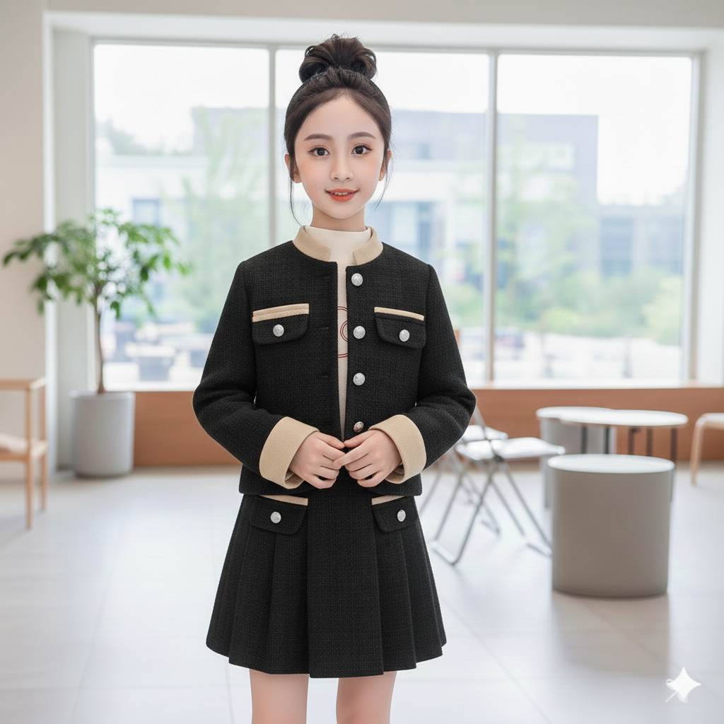 Ensemble veste et jupe élégantes  pour filles – Tenue de soirée classique