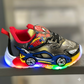 Children’s Light-Up Sneakers with Hero Print, Comfortable LED Running Shoes for Boys