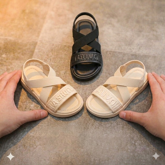 Girls Cross-Strap Comfort Sandal
