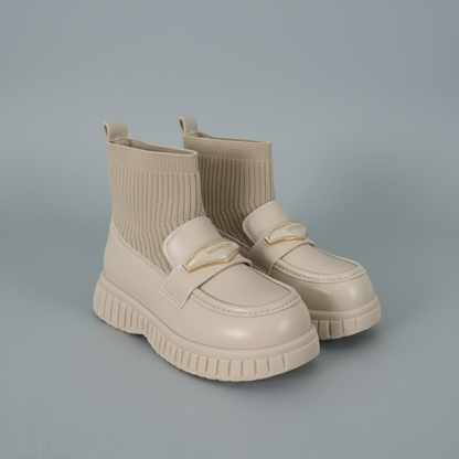 Bottes mocassins chaussettes pour filles — Enfilage rapide, semelle crantée adhérente 