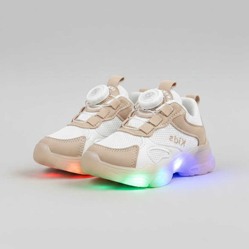 Baskets lumineuses LED pour enfants avec fermeture à molette – Chaussures confortables et élégantes pour tous les jours