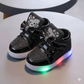 Baskets montantes à paillettes lumineuses LED pour filles | Chaussures tendance pour enfants