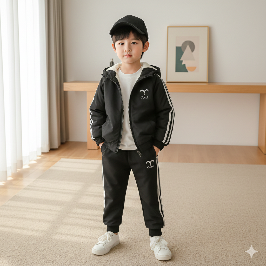 Ensemble unisexe 2 pièces pour enfants – Haut et pantalon en coton doux, tenue décontractée et confortable pour garçons et filles