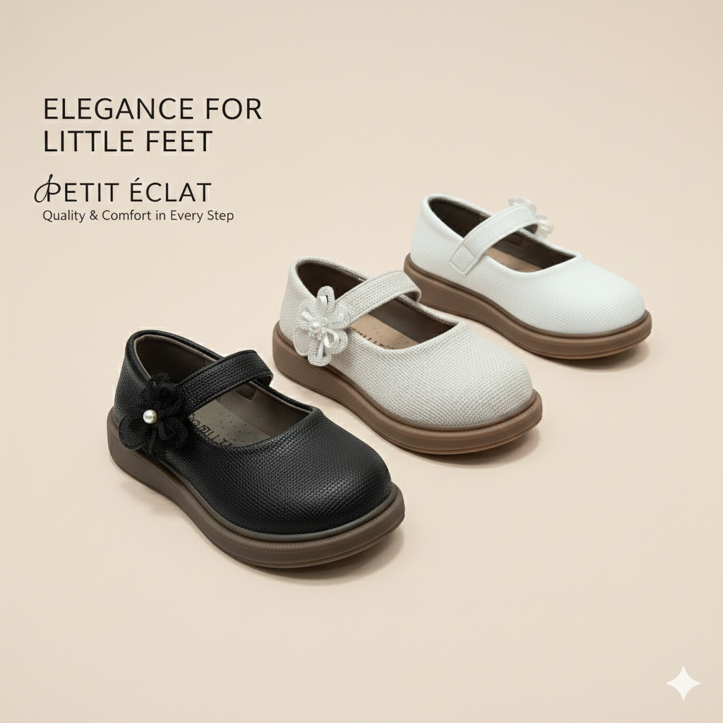 ✨ Chaussures Mary Jane élégantes pour filles avec détail floral – Style confortable ✨