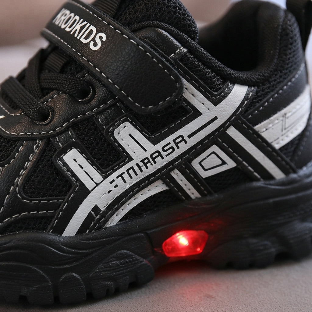 Kids LED Light-Up Sneakers – Lightweight Breathable Shoes with Velcro Closure and Anti-Slip Sole