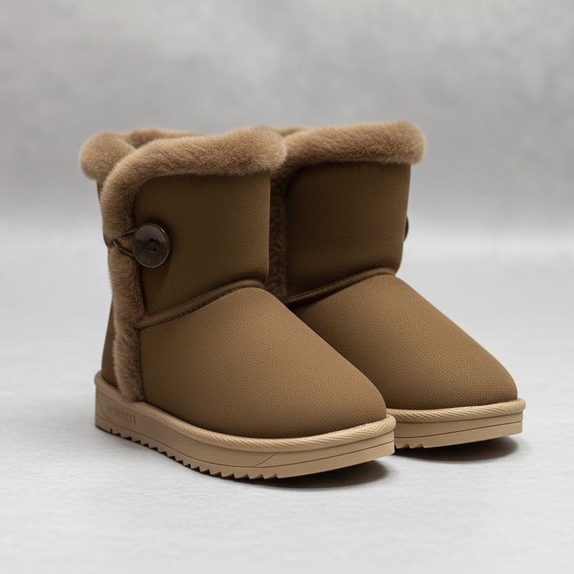 Girls Winter Boots Kids Warm Faux Fur Ankle Boots Soft Suede Non-Slip Sole Cute Casual Shoes for Children