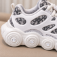 Kids’ Trendy Chunky Sneakers with Patterned Panels, Adjustable Lace-Up Fastening and Bold Circular Sole Details – Stylish Everyday Shoes for Boys and Girls