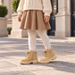 Bottines à lacets pour enfant avec détails gaufrés, col rembourré et semelle épaisse