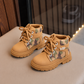 Kids’ Camouflage Lace-Up Ankle Boots with VIP Detail, Rounded Toe and Chunky Treaded Sole – Adventure-Inspired Style in Black, Brown and Camel