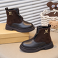 Bottines élégantes pour fille avec fermeture zippée et détails dorés
