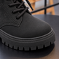 Bottines à lacets pour enfant avec détails gaufrés, col rembourré et semelle épaisse