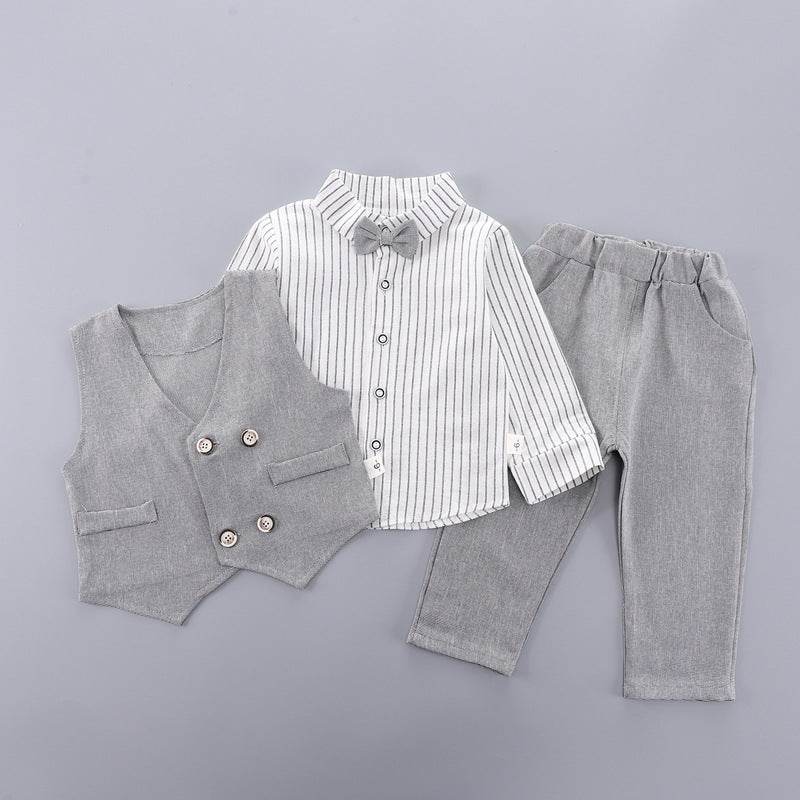 Stylish Boys Suits Spring Autumn 2025 New British Style Three-piece Children's Suit - IRRAKIDS