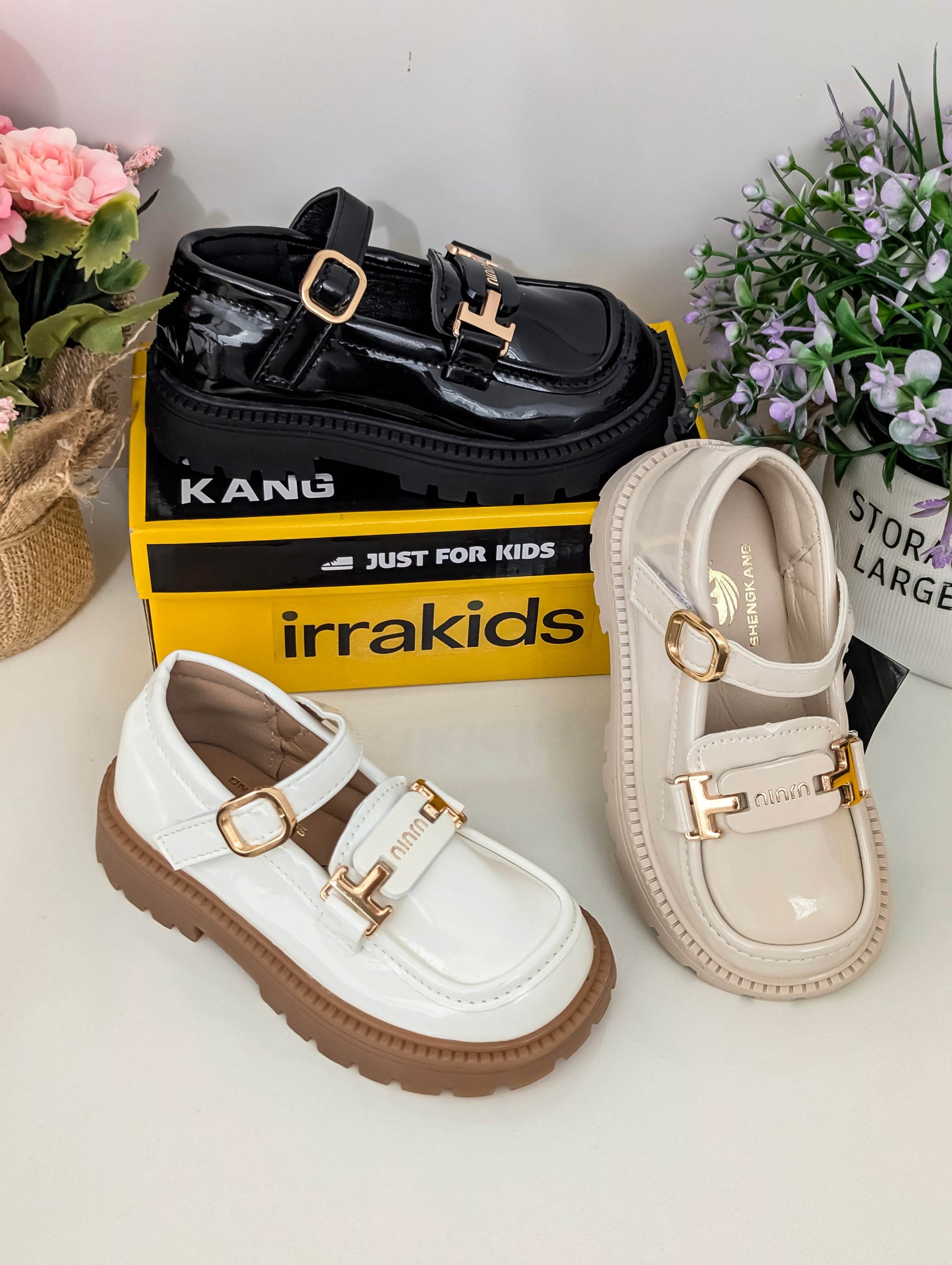 New Sleek and Stylish: Glossy Leather Shoes for Fashionable Girls - IRRAKIDS