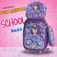 Ensemble de 3 sacs d'école à roulettes élégants au design de dessin animé pour enfants