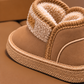 Bottines d'hiver pour enfants, doublées de polaire, fini aspect daim, revers texturé façon mouton et style classique pour tous les jours