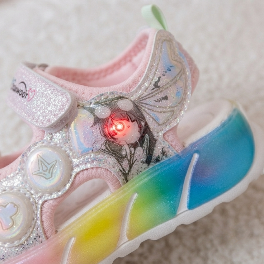 Sandales de sport lumineuses à LED pour enfants - Sandales d'été légères, douces et confortables 