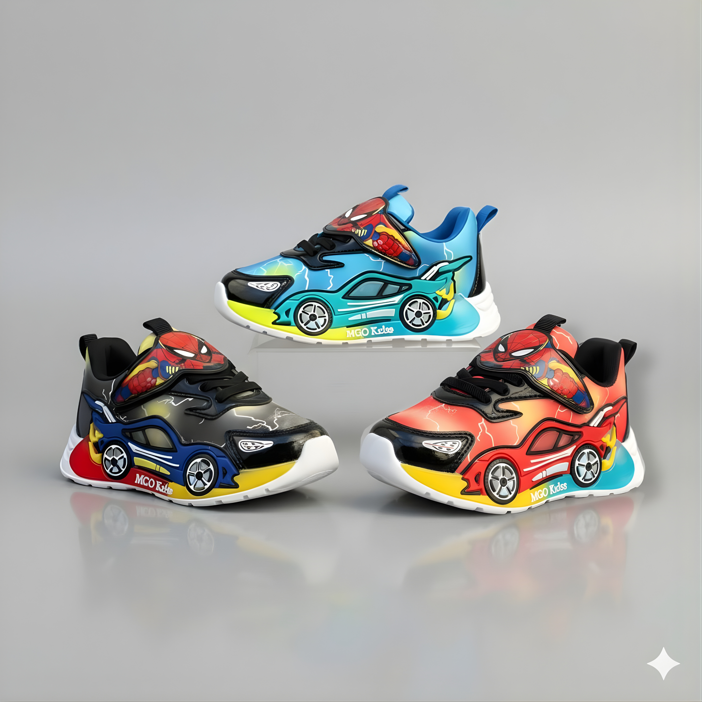 Children’s Light-Up Sneakers with Hero Print, Comfortable LED Running Shoes for Boys