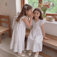2026 New girls Summer Outfit Set Striped Cotton Shirt Shorts & Dress Soft Breathable Clothes for Girls