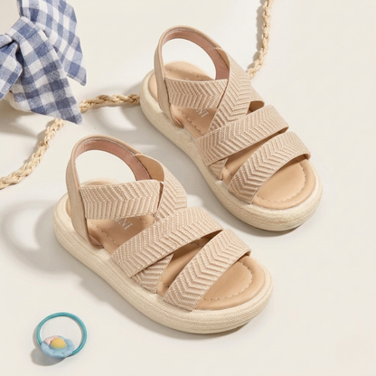 Girls’ Stretch Cross-Strap Sandals – Lightweight Everyday Comfort
