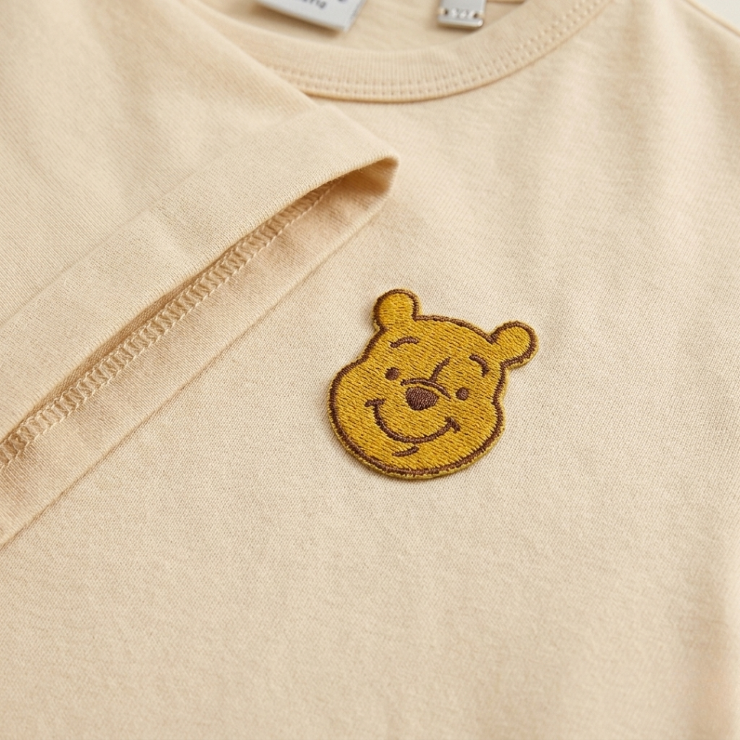 Chemise longue en pur coton pour filles – Robe d'été décontractée avec motif de dessin animé et chapeau assorti