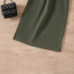 Girls Elegant Two-Tone Puff Sleeve Jumpsuit with Bow Waist Belt – Black & Olive Green