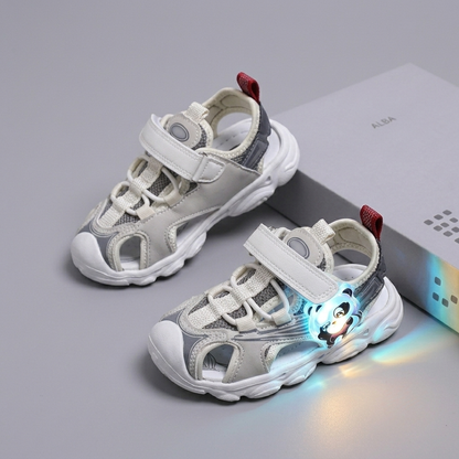 Kids Sport Sandals with LED Lights – Breathable Anti-Slip Summer Shoes