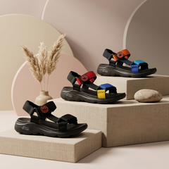 Sandales de sport ajustables color block pour garçon – Légères, pour l'extérieur et le confort décontracté