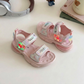 Sandales de sport lumineuses à LED pour filles – Motif cœur de dessin animé mignon | Sandales d'été légères, douces et ajustables