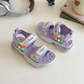Sandales de sport lumineuses à LED pour filles – Motif cœur de dessin animé mignon | Sandales d'été légères, douces et ajustables