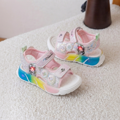 Sandales de sport lumineuses à LED pour enfants - Sandales d'été légères, douces et confortables 