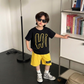 Ensemble d'été tendance pour enfants – T-shirt graphique « Hi » et short