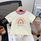 Ensemble short et t-shirt « Be Kind » arc-en-ciel unisexe – Tenue t-shirt et short assortis pour enfants